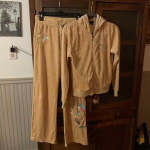 Vintage BCBG Embroidered Peacock Track Suit M L